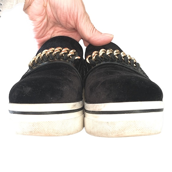 Stella McCartney Velvet Gold Chain Platform Shoes - Picture 7 of 17
